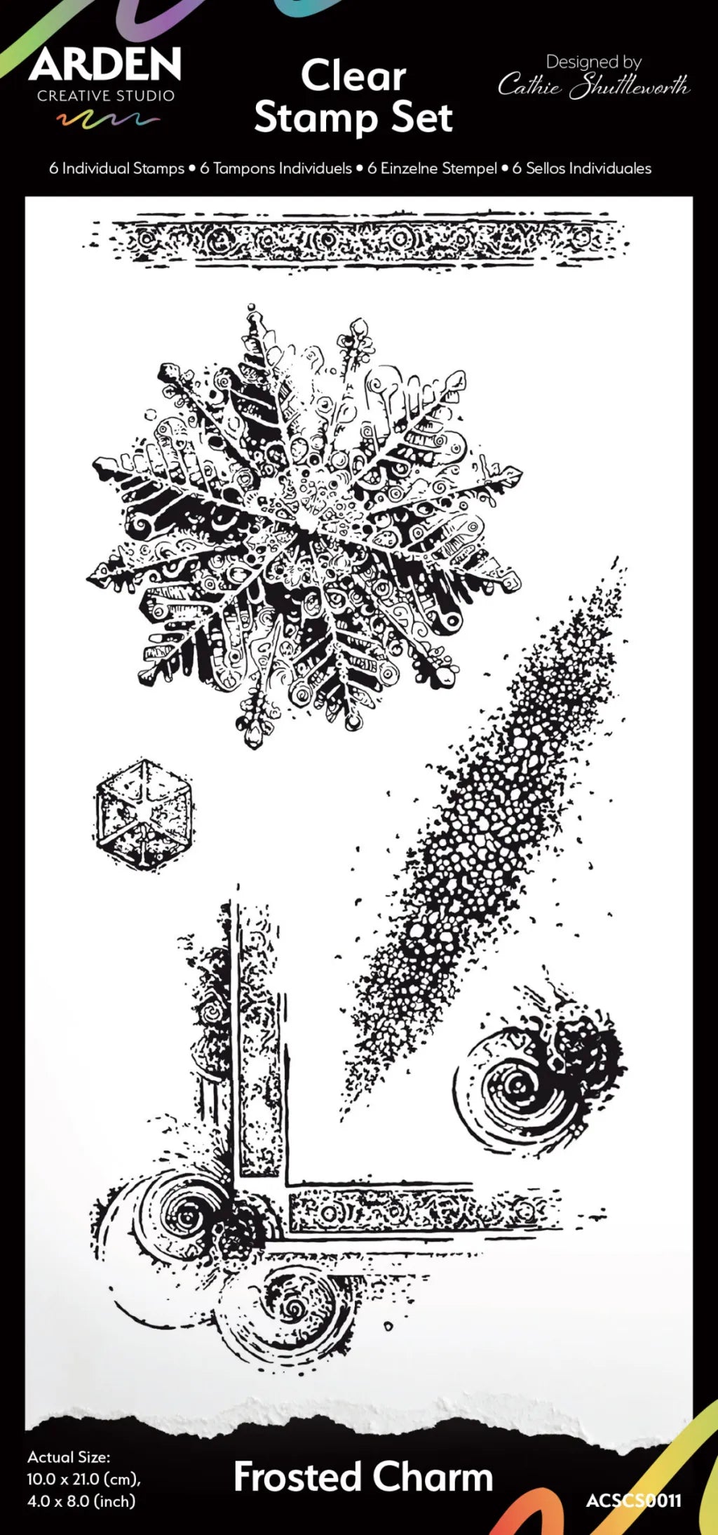 Frosted Charm 4in x 8in Clear Stamp Set