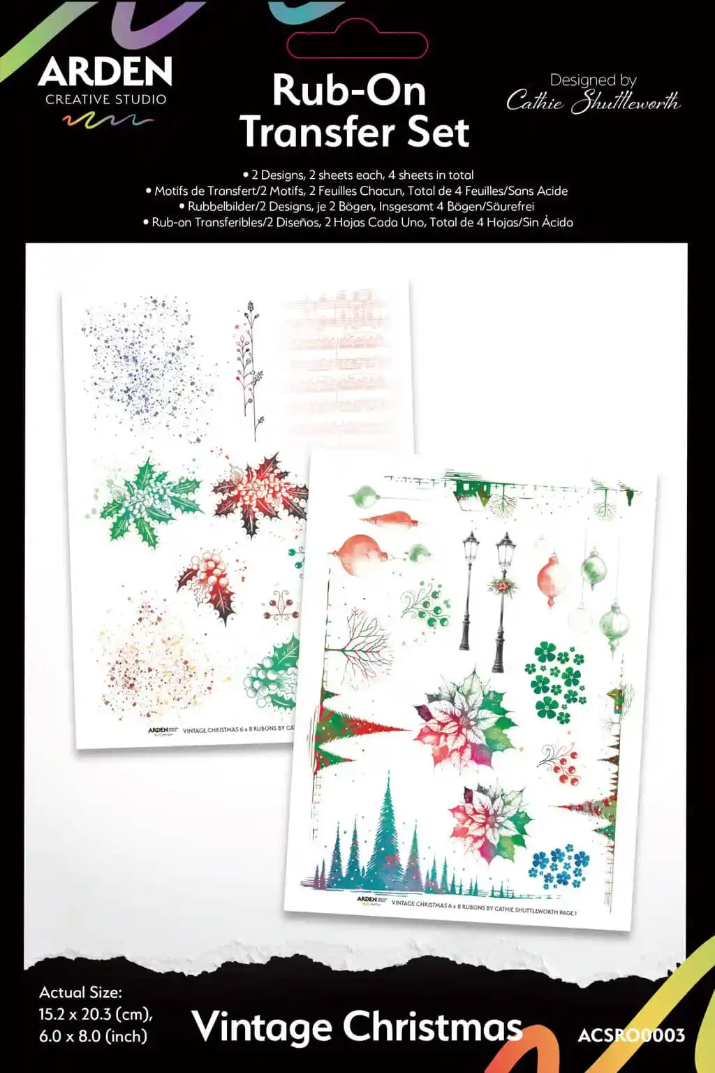 Vintage Christmas Rub-On Transfer Set