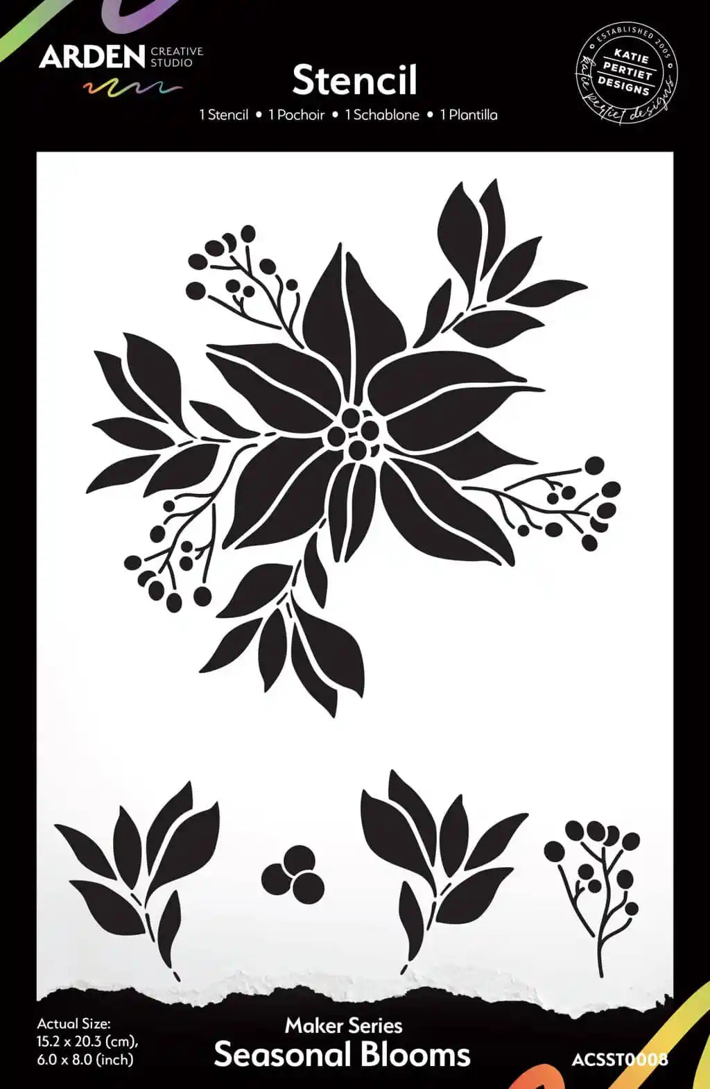 Season of Joy Seasonal Blooms 6in X 8in Stencil