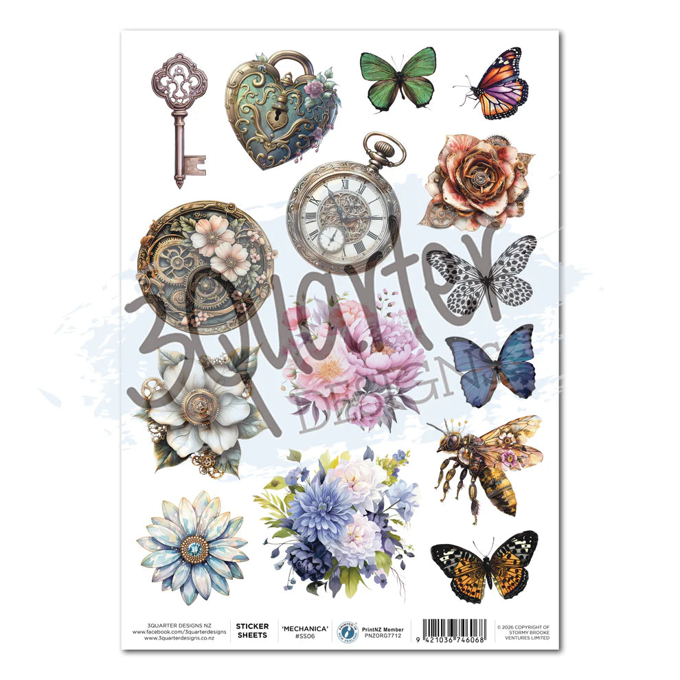 Floral Mechanica Sticker Sheet - May Release