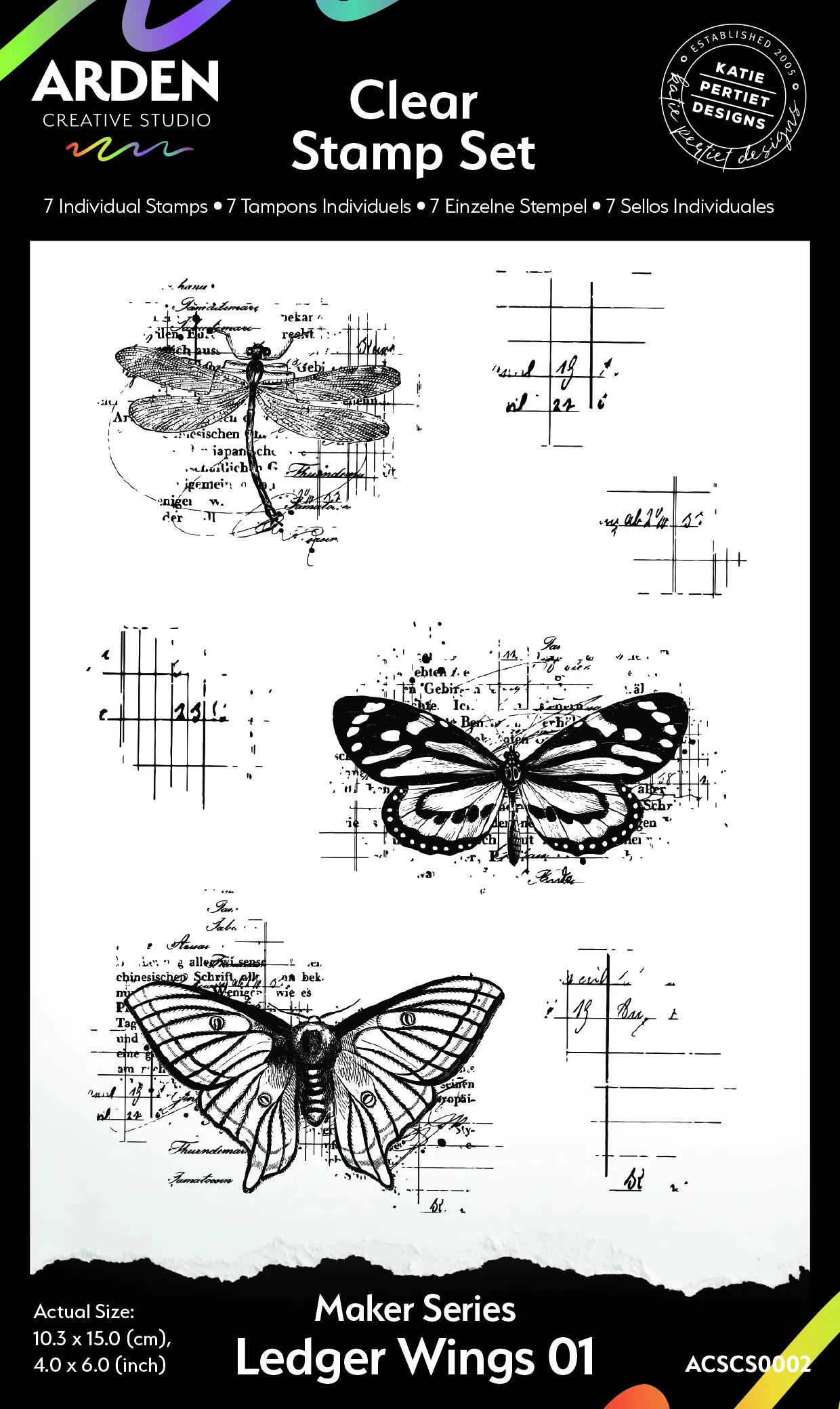 HIDDEN CREEK Clear Stamp Set- Ledger Wings