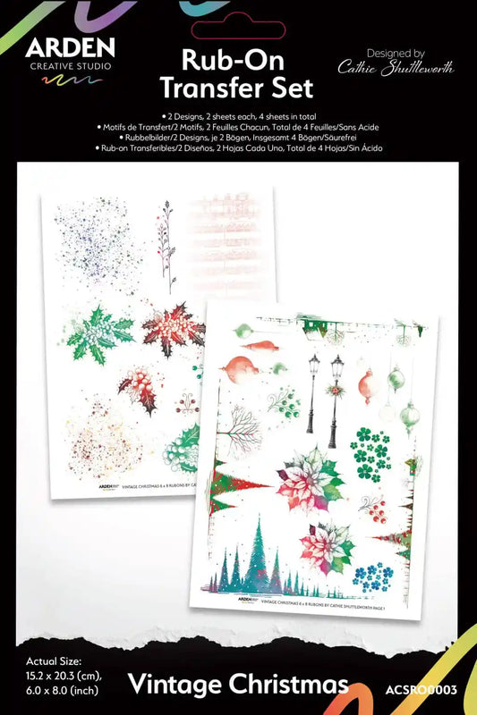 Vintage Christmas Rub-On Transfer Set