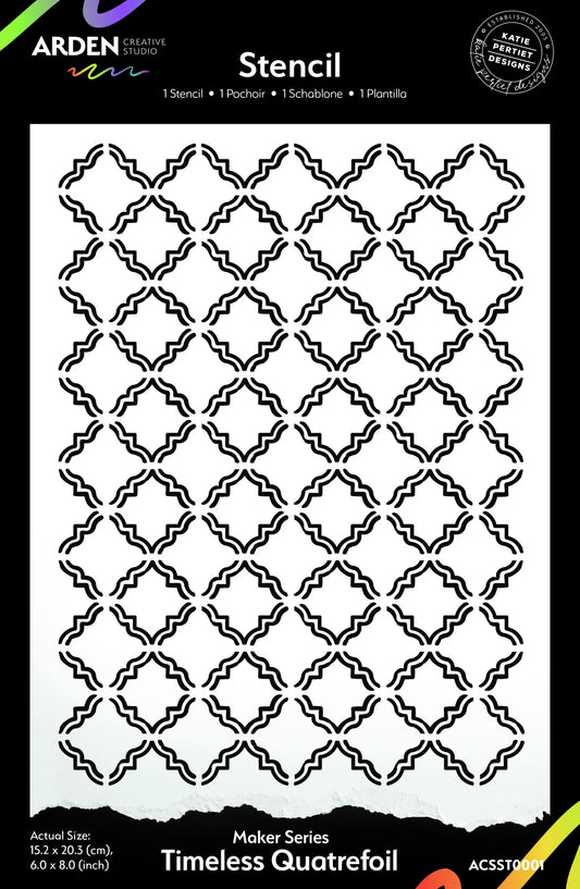 HIDDEN CREEK Stencil- Timeless Quatrefoil