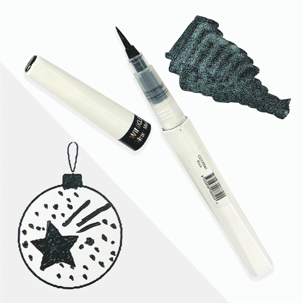 Winkles Glitter Marker-Black