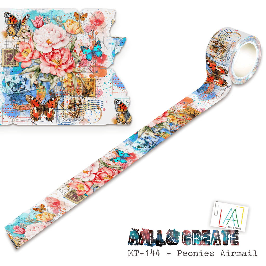 Peonies Airmail – #144 – Washi
